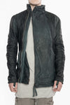 BORIS BIDJAN SABERI Double Zip Horseskin Top SS22 J4 FMM20020 Ink Grey